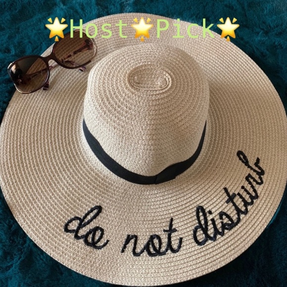 Accessories New Straw Beach Hat Do Not Disturb Nwot Poshmark